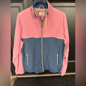 Marine Layer Pink and Navy Colorblock Windbreaker